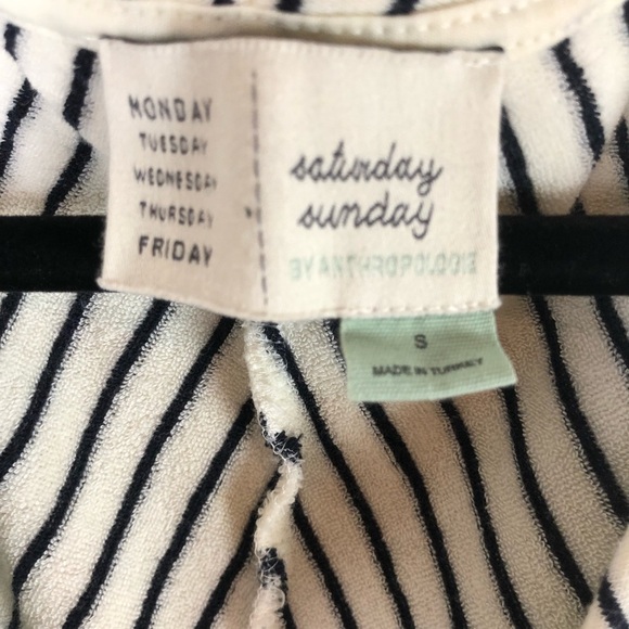 Anthropologie Short Sleeve Terry Stripe Midi Dress - Picture 3 of 10